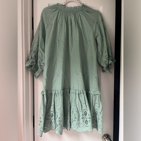 Tart Women's Blue Mia Eyelet Cotton Shift Dress Size Small - Picture 6 of 9